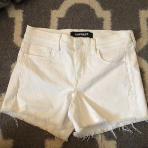 Express White Denim Shorts